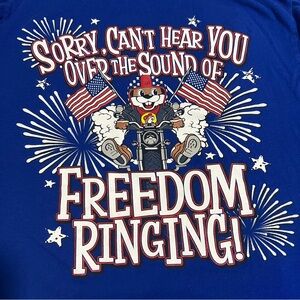 Buc-ee’s Adult Uncle Sam 4th of July T-Shirt Freedom Ringing Patriotic Sz Medium